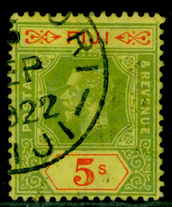 FIJI GV SG136, 5s green & red/yellow, FINE USED. Cat £35.