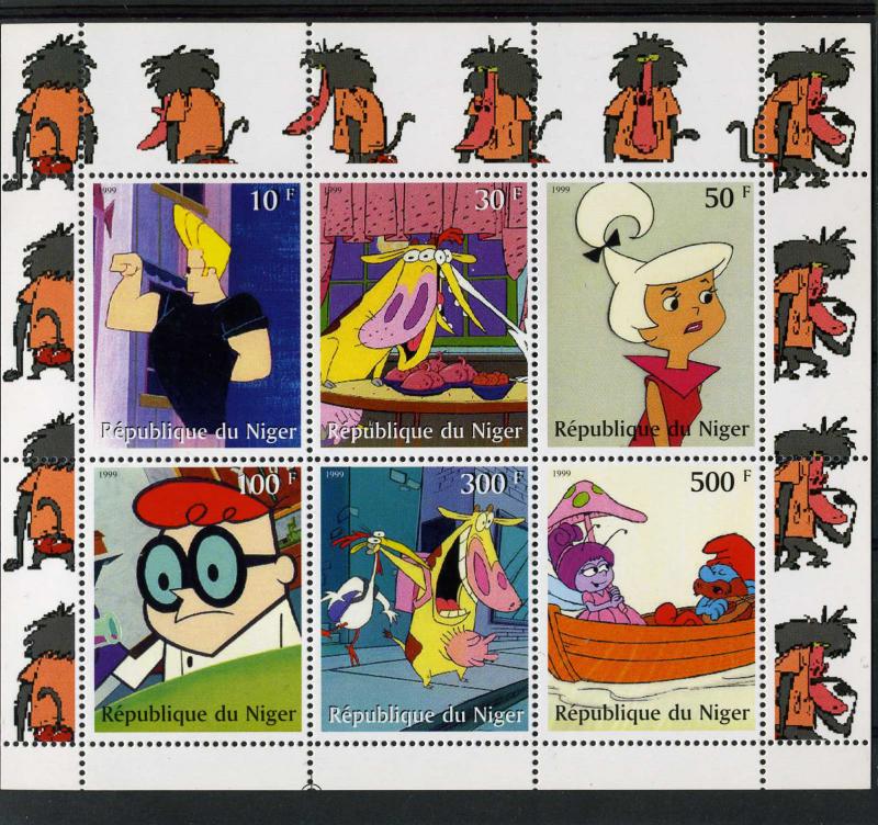 Niger 1999 Cartoons THE SMURFS Sheet (6) Perforated Mint (NH)