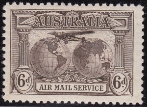 1931 AUSTRALIA - SG 139 6d. sepia MNH/**