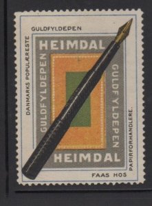 Swedish Advertising Stamp- Heimdal Gold Fountain Pen