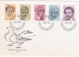 Switzerland 546-550 Set FDC Famous People (C)