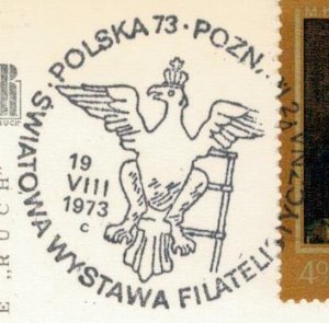 Poland 1973 Card Special Cancellation Coat of Arms Stamp Exhibition Poznan