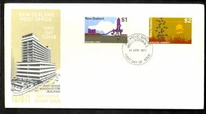 NEW ZEALAND 1971 DOLLAR $1 & $2 Definitives Issue on Cachet FDC Scott 457-458