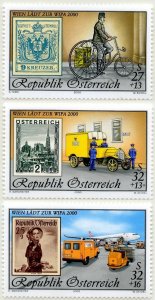 Austria 2000 MNH Stamps Scott B370b Philately Post Airplane Car Bicycle