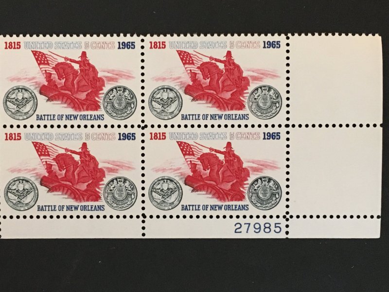 Scott # 1261 Battle of New Orleans, MNH Plate Block of 4