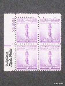 BOBPLATES US #901 Defense Plate Block F-VF MNH DCV=$8~See Details for #s/Pos