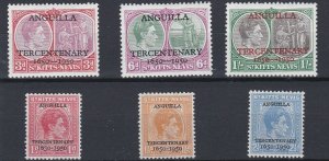 ST KITTS  1950  S G 86 - 91    TERCENTENARY SET   MH