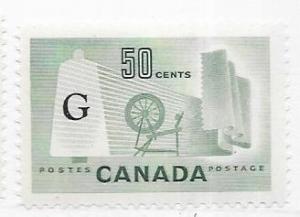 Canada #O38   50c light green  (MLH) CV $5.00