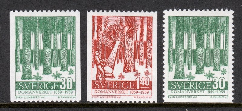 Sweden - Scott #544-546 - MH - Pulled perf #546 - SCV $6.10