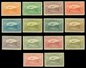 NEW GUINEA 1939 AIRMAIL - Plane over Bulolo Goldfield set Sc#C46-C59 mint MNH/MH