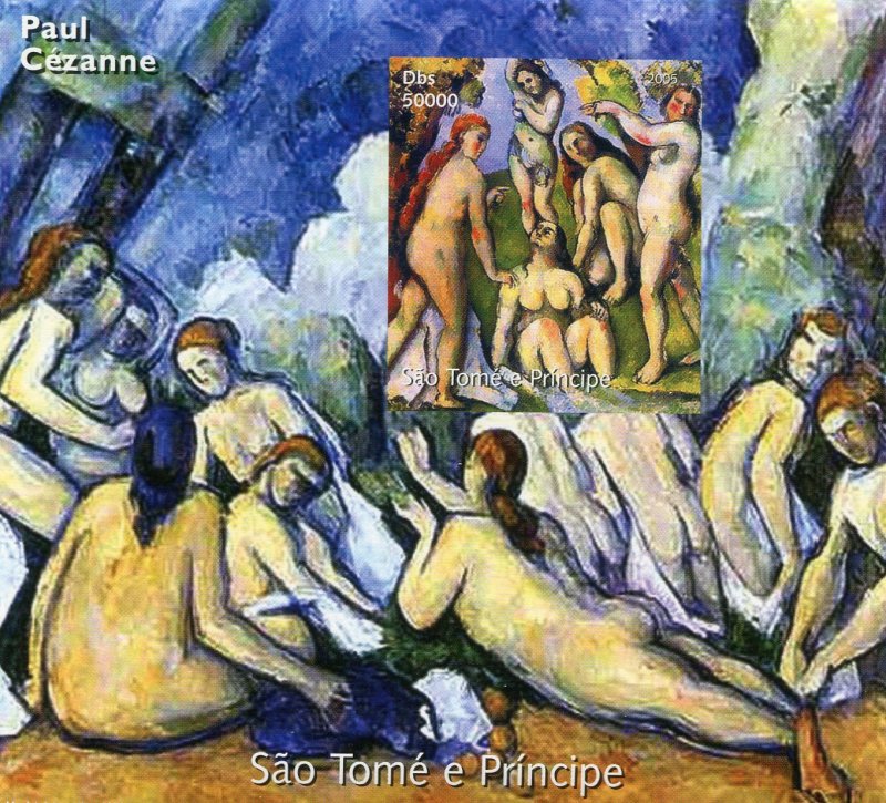Sao Tome & Principe 2005 PAUL CEZANNE Nudes Paintings s/s Imperforated Mint (NH)