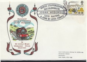 GB 1978 Josiah Wedgewood Locomotive North Staffs Railway Cover Scarce JK5636