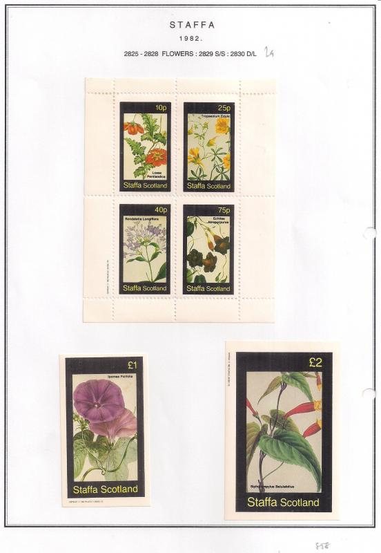 SCOTLAND - STAFFA - 1982 - Flowers #31 - Perf 4v, Souv, D/L Sheets - MLH