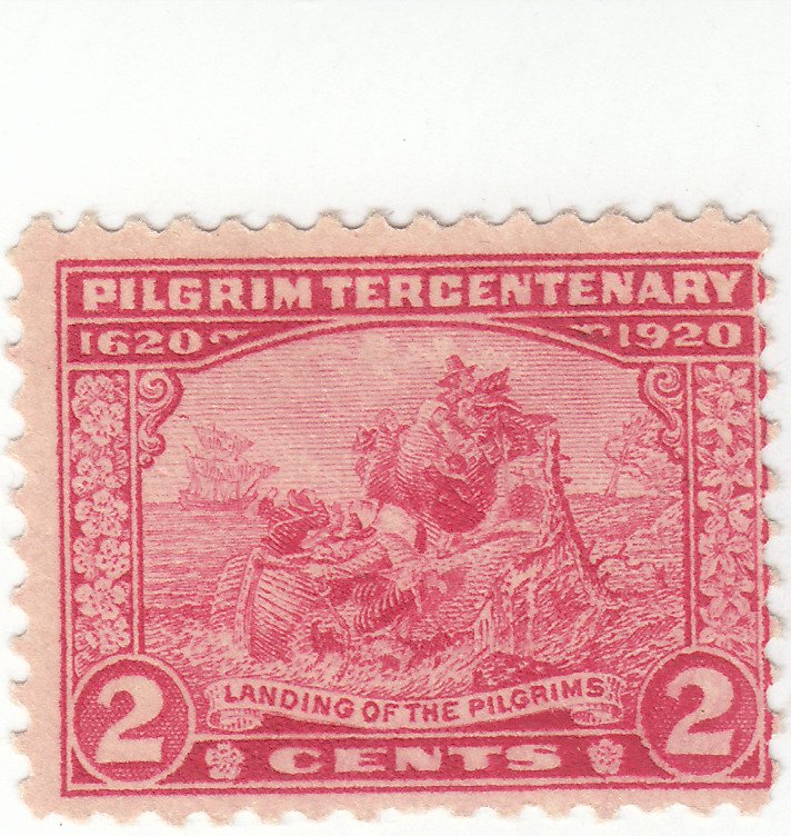 Scott # 549 - 2c Carmine Rose - Landing of the Pilgrims - Mint Hinged