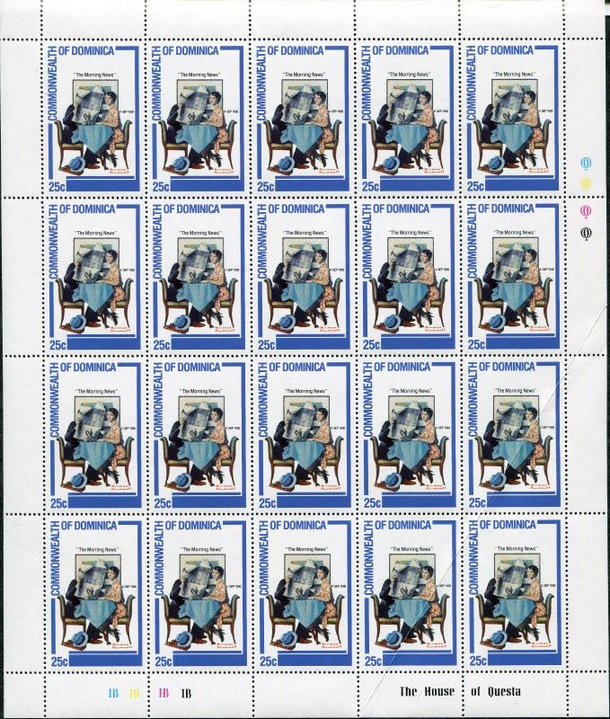 4 Full Sheets of 20 Dominica Republic Stamps 754-757 Cat Value $28 Golden Days