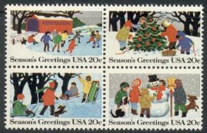 #2027-30 20¢ CHRISTMAS LOT OF 100 BLKS OF 4 MINT STAMPS, SPICE UP YOUR MAILINGS!
