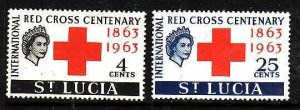St Lucia-Sc#180-1- id7-unused VLH Omnibus set-Red Cross-1963-