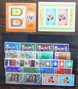 Dominica 1966 1972 Churchill World Cup WHO Unesco Coins RSW Wedding Unicef MNH