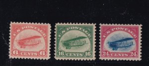 USA C1-C3 VF-MNH AIRMAILS 1918 1st ISSUE 6cts-24cts SUPERB AND POST OFFICE FRESH