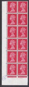 Sg733d Pre-decimal Machin 4d Red Nick in D Row 15/11 Cylinder 4 dot - U/M