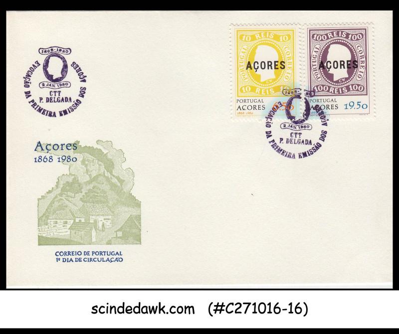 Portugal AZORES ACORES 1980 Evocation of 1st issue of Azores SCOTT#314-15 2V FDC