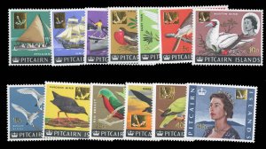 Pitcairn Islands #72-84 Cat$15.75, 1967 Surcharges, complete set, never hinged