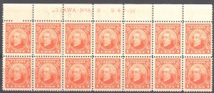 Canada #141 MINT NH Block of 14 - RARE Multiple Plate Ottawa No.3 C$140.00