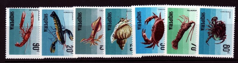 ALBANIA Sc 1170-76 NH issue of 1968 - SEA LIFE 