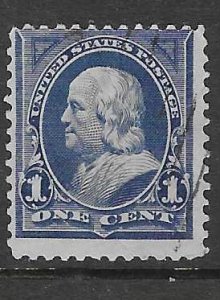 US # 247 1c Franklin,blue, (U) CV $4.00