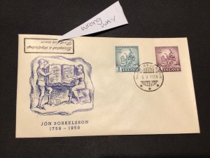 Iceland 1959 Error Thorkelsson first day issue postal cover Ref 60333