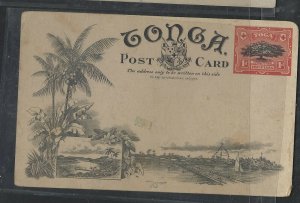 TONGA COVER (PP1804B)  1D COLORED PICTORAL PSC UNUSED 