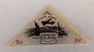Puerto Rico 3 cent Semi Official Airmail, 1970, Mint/OG/LHR/F
