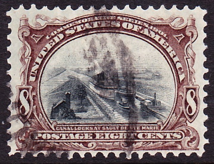 Scott 298, Used 8c Pan-American
