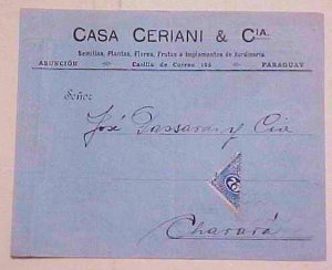 PARAGUAY  BISECT TIED (1910)