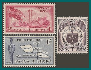 Samoa 1958 Parliament, MNH  220-222,SG236-SG238