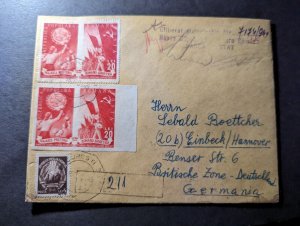 1949 Registered Romania USSR Cover Bucharest to Lubeck Germany