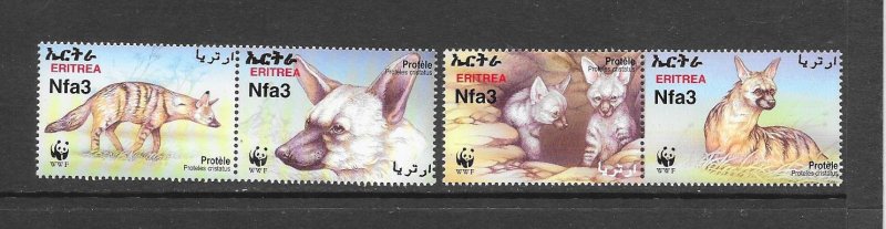 ERITREA #350a-d WWF AARDWOLF MNH