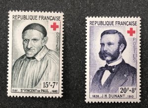 France semi postal scott# B327- B328 Red Cross  1958 MNH