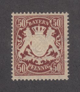 Bavaria Sc 70a MNH. 1890 50pf Coat of Arms on toned paper, VF