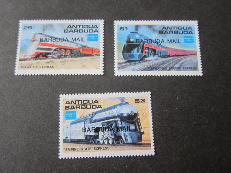 Barbuda 1986 804,06,07 Train MNH