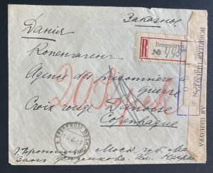 1917 Bronnitzyn Russia Censored Cover To Prisoner Of War Agen Copenhagen Denmark