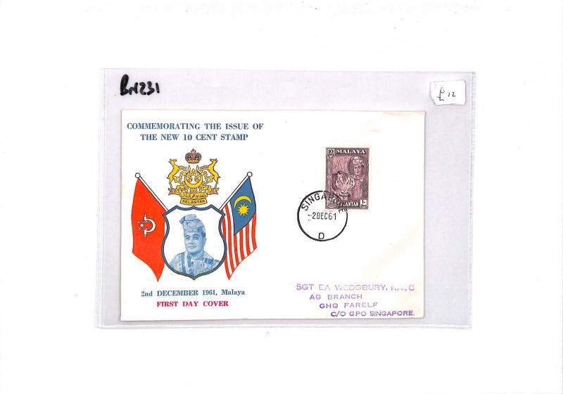 BN231 1961 Malaya Singapore FDC 10 Cent Stamp Cover PTS