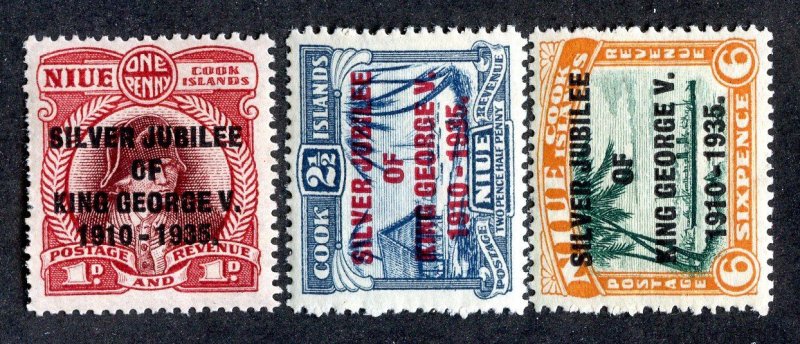 1935 Papua  Sc # 67/69 mlh* cv. $19.25 ( 498 JUB )