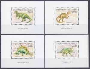 1999 Congo Brazzaville 1645/B-1648/B Lux Dinosaurs 20,00 €