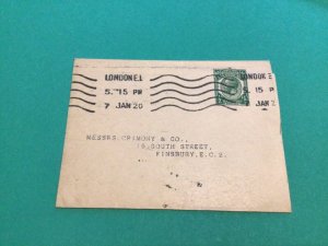 GB King George V Half penny green newspaper wrapper used  A10592