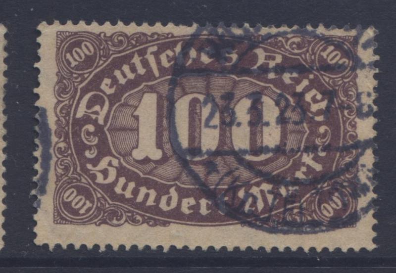 GERMANY. -Scott 156 - Definitives -1922- Used - Brown Vio Buff Single 100m Stamp