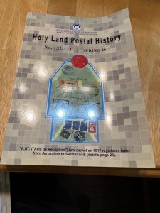 Israel Holyland Postal History Journal #132-33 Spring 2017!!