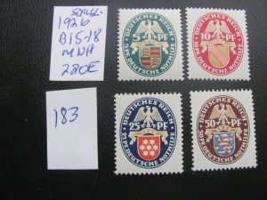 Germany 1926 MNH SIGNED SCHLEGEL SC B15-B18  SET XF 220 EUROS (183)