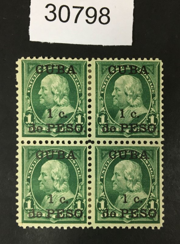 US CUBA POSSESSIONS # 221 BLOCK MINT OG H $23 LOT #30798