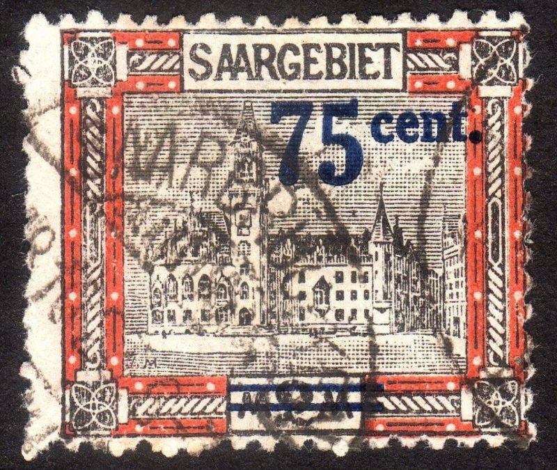 1921, Germany Saar, 75c, Used, Sc 94, Mi 79